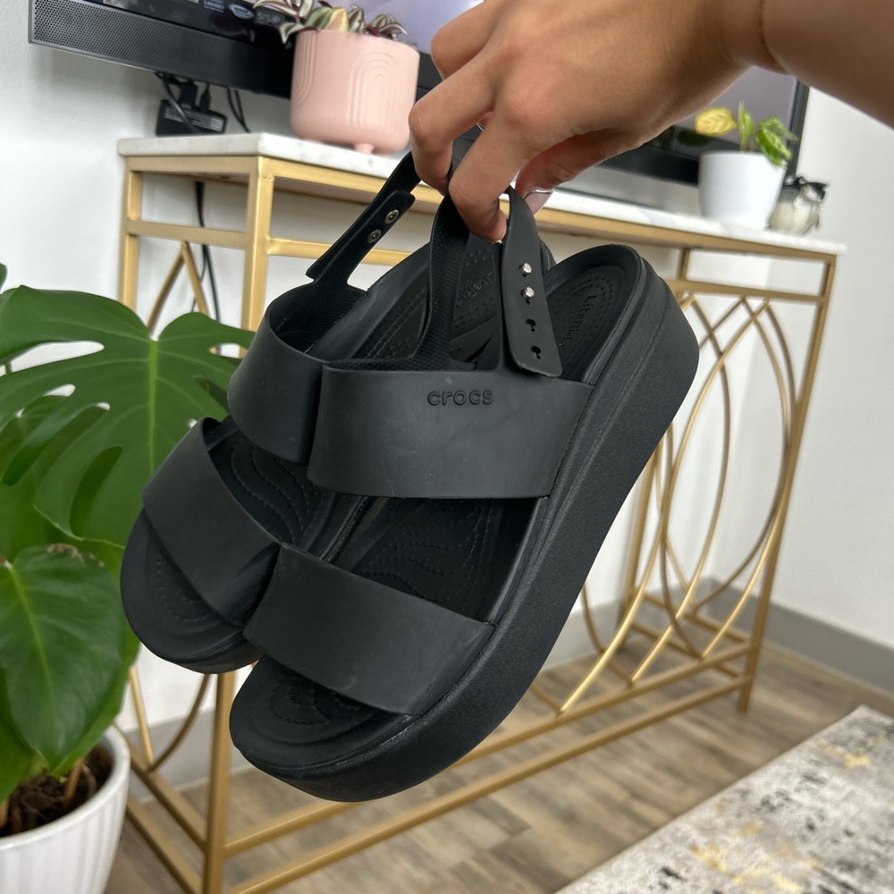 Black Crocs Platform Sandals